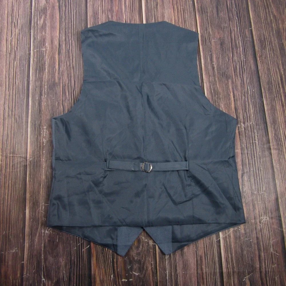 Suit Vest Mens‎ S Blue Solid Polyester Viscose 3 Piece Belted Formal Waistcoat